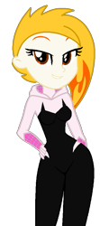 Size: 395x890 | Tagged: safe, artist:robertsonskywa1, flare (g5), equestria girls, g4, g5, my little pony: tell your tale, bodysuit, clothes, equestria girls-ified, female, g5 to equestria girls, g5 to g4, generation leap, hand on hip, photo, sexy, simple background, solo, spider-gwen, spider-man: across the spider-verse, transparent background