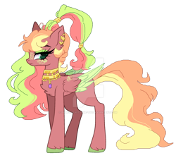 Size: 1280x1200 | Tagged: safe, artist:princess-kitsune-tsu, oc, oc only, pegasus, pony, base used, chest fluff, colored hooves, colored wings, colored wingtips, deviantart watermark, ear piercing, earring, eyeshadow, female, freckles, hooves, jewelry, lidded eyes, makeup, mare, multicolored hair, necklace, obtrusive watermark, offspring, parent:big macintosh, parent:princess cadance, parents:cadmac, piercing, simple background, solo, transparent background, unshorn fetlocks, watermark, wings