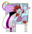 Size: 2328x2403 | Tagged: safe, artist:wavecipher, oc, oc only, oc:exodust, pony, unicorn, aromantic pride flag, bisexual pride flag, clothes, commission, demisexual pride flag, ear piercing, earring, eyebrows, eyebrows visible through hair, grid, high res, horn, jewelry, looking at you, male, piercing, pride, pride flag, red hair, signature, simple background, smiling, smiling at you, solo, sparkles, stallion, striped mane, striped tail, tail, transparent background, unicorn oc, ych result