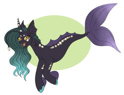 Size: 2357x1814 | Tagged: safe, artist:lulubell, angler fish, fish, seapony (g4), angler seapony, queen, sharp teeth, solo, teeth
