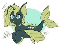 Size: 2441x1806 | Tagged: safe, artist:lulubell, seapony (g4), angler seapony, bioluminescent, sharp teeth, solo, teeth