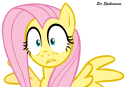 Size: 900x625 | Tagged: safe, artist:sirspikensons, fluttershy, pegasus, pony, g4, hurricane fluttershy, female, mare, shocked, simple background, solo, transparent background, vector