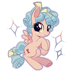 Size: 1080x1080 | Tagged: safe, artist:蚝莓柚栗猫, cozy glow, pegasus, pony, g4, cozybetes, cute, female, filly, foal, looking at you, simple background, sitting, smiling, smiling at you, solo, sparkles, white background