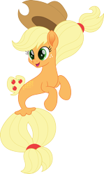 Size: 1192x2000 | Tagged: safe, artist:cloudy glow, part of a set, applejack, earth pony, seapony (g4), g4, applejack's hat, cowboy hat, cute, digital art, dorsal fin, ear fluff, female, fin, fish tail, flowing mane, flowing tail, freckles, green eyes, hat, mare, movie accurate, open mouth, open smile, scales, seaponified, seapony applejack, simple background, smiling, solo, species swap, swimming, tail, transparent background, yellow mane, yellow tail