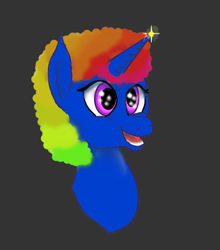 Size: 414x470 | Tagged: safe, artist:visserex52, oc, oc only, pony, unicorn, gray background, horn, simple background, solo