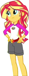 Size: 983x2520 | Tagged: safe, edit, edited screencap, editor:homersimpson1983, screencap, sunset shimmer, human, equestria girls, g4, background removed, camp everfree outfits, female, not a vector, simple background, solo, transparent background
