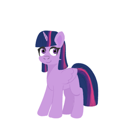 Size: 2000x2000 | Tagged: safe, artist:zoeyhorse, twilight sparkle, alicorn, pony, g4, female, mare, missing cutie mark, simple background, smiling, solo, twilight sparkle (alicorn), white background