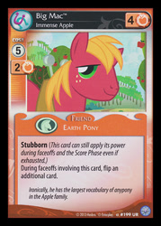 Size: 344x480 | Tagged: safe, enterplay, big macintosh, earth pony, pony, g4, my little pony collectible card game, premiere, ccg, male, solo, stallion