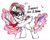 Size: 1925x1540 | Tagged: safe, artist:liaaqila, raven, pony, unicorn, g4, clipboard, commissioner:pony4koma, cup, cute, feather, glasses, hair bun, horn, looking at you, magic, motivational poster, paper, raised hoof, ravenbetes, scroll, secretary, simple background, solo, text, traditional art, white background