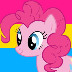 Size: 512x512 | Tagged: safe, pinkie pie, g4, free to use, pansexual pride flag, pride, pride flag, pride month, profile picture, solo