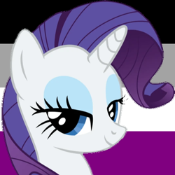 Size: 512x512 | Tagged: safe, rarity, g4, asexual, asexual pride flag, free to use, pride, pride flag, pride month, profile picture, solo