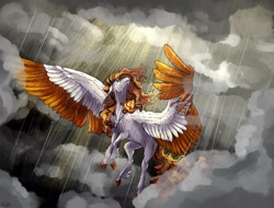 Size: 2900x2200 | Tagged: safe, artist:tigriot, oc, oc only, pegasus, pony, concave belly, large wings, pegasus oc, slender, solo, thin, wings