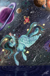 Size: 1280x1930 | Tagged: safe, artist:tigriot, oc, oc only, pegasus, pony, pegasus oc, planet, solo, space