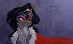 Size: 3760x2294 | Tagged: safe, artist:jsunlight, king sombra, pony, unicorn, female, horn, queen umbra, rule 63, solo