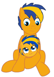 Size: 746x1071 | Tagged: safe, artist:mlpfan3991, oc, oc only, oc:flare spark, oc:lightning flash, g4, duo, duo male and female, father's day, female, filly, foal, male, simple background, stallion, transparent background