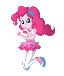 Size: 440x519 | Tagged: safe, artist:blockslikepl, artist:charliexe-edits, edit, edited screencap, screencap, pinkie pie, human, equestria girls, g4, my little pony equestria girls: better together, background removed, clothes, female, geode of sugar bombs, magical geodes, not a vector, rah rah skirt, simple background, skirt, solo, transparent background, vector