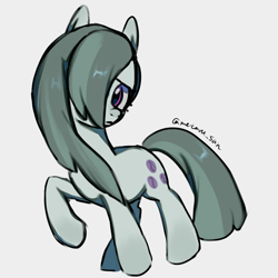 Size: 4096x4096 | Tagged: safe, artist:metaruscarlet, marble pie, earth pony, pony, g4, gray background, raised hoof, simple background, solo