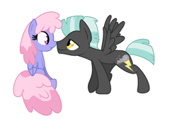 Size: 1250x870 | Tagged: safe, artist:sori-adopts-n-bases, rainbowshine, thunderlane, pegasus, pony, g4, base used, crack shipping, duo, duo male and female, female, male, mare, ship:thundershine, shipping, simple background, stallion, white background