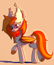 Size: 2497x3000 | Tagged: safe, artist:kainy, oc, oc only, bat pony, pony, bat pony oc, concave belly, looking at you, solo, standing on two hooves, thin