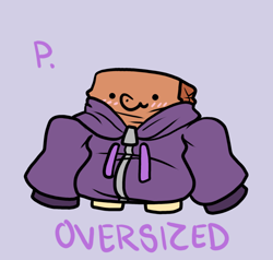 Size: 1000x950 | Tagged: safe, artist:paperbagpony, oc, oc only, oc:paper bag, chibi, clothes, hoodie, oversized clothes, solo