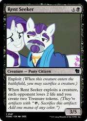 Size: 375x523 | Tagged: safe, edit, mr. stripes, rarity, earth pony, unicorn, g4, my little pony: friendship is magic, the saddle row review, ccg, horn, magic the gathering, trading card, trading card edit, trading card game