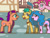 Size: 1800x1350 | Tagged: safe, artist:flutterluv, part of a set, hitch trailblazer, izzy moonbow, pinkie pie, sunny starscout, earth pony, pikmin, pony, undead, unicorn, zombie, zombie pony, g4, g5, atg 2024, emanata, female, generation leap, group, horn, izzy and her heroine, looking at something, looking up, male, mane stripe sunny, mare, newbie artist training grounds, older, older pinkie pie, part of a series, pikmin (series), ponyville, stallion