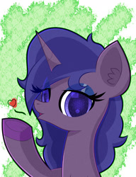 Size: 2000x2600 | Tagged: safe, artist:scandianon, oc, oc only, pony, unicorn, blowing a kiss, bust, female, horn, lidded eyes, looking at you, mare