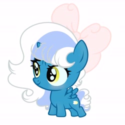 Size: 6890x6890 | Tagged: safe, artist:riofluttershy, oc, oc only, oc:fleurbelle, alicorn, pony, alicorn oc, blushing, bow, female, hair bow, horn, mare, simple background, smiling, solo, white background, wingding eyes, wings, yellow eyes