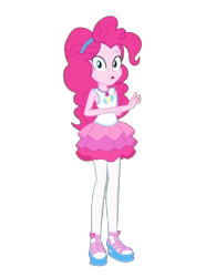Size: 1104x1414 | Tagged: safe, artist:blockslikepl, edit, edited screencap, screencap, pinkie pie, human, equestria girls, g4, background removed, clothes, female, not a vector, rah rah skirt, simple background, skirt, solo, transparent background