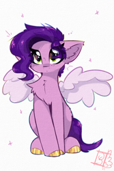 Size: 2000x3000 | Tagged: safe, artist:jubyskylines, pipp petals, pegasus, pony, g5, :<, adorapipp, blush scribble, blushing, colored hooves, colored pinnae, colored wings, cute, doodles, emanata, eye clipping through hair, eyelashes, female, fluffy, front view, gold hooves, high res, hooves, looking at you, mare, missing accessory, outline, shiny hooves, signature, simple background, sitting, solo, spread wings, stray strand, white background, wings