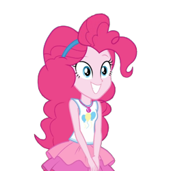 Size: 1414x1414 | Tagged: safe, artist:blockslikepl, edit, edited screencap, screencap, pinkie pie, human, equestria girls, g4, background removed, clothes, female, not a vector, rah rah skirt, simple background, skirt, smiling, solo, transparent background