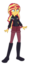 Size: 745x1641 | Tagged: safe, artist:robertsonskywa1, sunset shimmer, equestria girls, g4, clothes, female, full body, photo, ramona flowers, scott pilgrim takes off, simple background, solo, transparent background