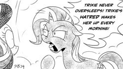 Size: 1200x675 | Tagged: safe, artist:pony-berserker, starlight glimmer, trixie, pony, unicorn, pony-berserker's twitter sketches, g4, duo, duo female, female, hate, hater, haters gonna hate, hatred, horn, mare, meme, meme reference, pony-berserker's twitter sketches (2024)