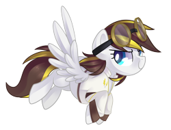 Size: 2500x1900 | Tagged: safe, artist:drawntildawn, oc, oc only, oc:ruffian, pegasus, pony, clothes, female, flying, goggles, goggles on head, jacket, looking at you, mare, simple background, solo, spread wings, transparent background, wings