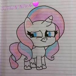 Size: 1080x1080 | Tagged: safe, potion nova, pony, unicorn, g4, g4.5, my little pony: pony life, horn, lined paper, solo, traditional art