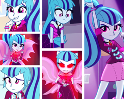 Size: 400x320 | Tagged: safe, edit, edited screencap, screencap, sonata dusk, equestria girls, g4, my little pony equestria girls: rainbow rocks, collage, female, gem, microphone, siren gem