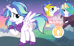 Size: 1280x806 | Tagged: safe, artist:vi45, princess celestia, oc, alicorn, pony, g4, female, mare, offspring, parent:princess celestia, parent:royal guard, parents:guardlestia, royal guard