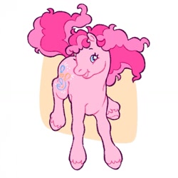 Size: 1283x1283 | Tagged: safe, artist:cocopudu, pinkie pie, pony, g2, g4, abstract background, g4 to g2, generation leap, solo