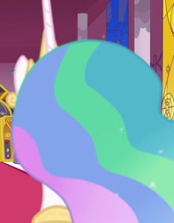 Size: 843x1080 | Tagged: safe, screencap, princess celestia, alicorn, pony, a royal problem, g4, back of head, cropped, solo