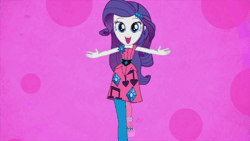 Size: 960x540 | Tagged: safe, screencap, rarity, human, equestria girls, g4, life is a runway, animated, clothes, female, gif, incoming hug, pantyhose, swaying hips