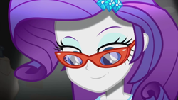 Size: 1280x720 | Tagged: safe, screencap, rarity, human, equestria girls, g4, life is a runway, female, glasses, rarity's glasses, solo