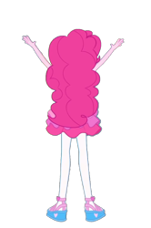 Size: 992x1492 | Tagged: safe, artist:blockslikepl, edit, edited screencap, screencap, pinkie pie, human, equestria girls, g4, back of head, background removed, clothes, female, rah rah skirt, rear view, simple background, skirt, solo, transparent background