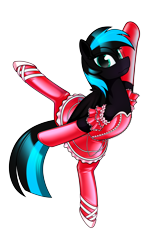 Size: 4000x6000 | Tagged: safe, artist:dacaoo, oc, oc only, oc:nightlight aura, pegasus, pony, series:battle to ballet, ballerina, ballet, ballet slippers, clothes, latex, latex dress, latex socks, simple background, socks, solo, transparent background