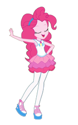 Size: 886x1414 | Tagged: safe, artist:blockslikepl, edit, edited screencap, screencap, pinkie pie, human, equestria girls, g4, background removed, clothes, female, not a vector, rah rah skirt, simple background, skirt, solo, transparent background