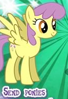 Size: 134x193 | Tagged: safe, gameloft, parasol, pegasus, pony, g4, my little pony: magic princess, brony, bronybait, cropped, english, female, mare, meme, picture for breezies, solo, text, wow! glimmer