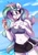 Size: 3300x4700 | Tagged: safe, artist:shadowreindeer, princess celestia, alicorn, anthro, g4, bare shoulders, belly, belly button, blushing, bra, breasts, cleavage, clothes, crop top bra, female, food, high res, ice cream, midriff, ocean, shorts, sleeveless, solo, sports bra, sports shorts, summer, tongue out, underwear, water, wet