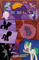 Size: 1920x2948 | Tagged: safe, artist:alexdti, starlight glimmer, twilight sparkle, oc, oc:aqua lux, oc:purple creativity, oc:star logic, oc:warm focus, alicorn, angel, devil, pegasus, pony, comic:quest for friendship retold, g4, crying, female, magic, male, mare, shoulder angel, shoulder devil, stallion, twilight sparkle (alicorn)