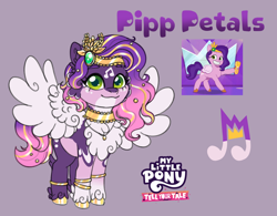 Size: 1280x998 | Tagged: safe, artist:malinraf1615, pipp petals, pegasus, pony, g5, my little pony: tell your tale, alternate design, reference sheet, simple background, solo