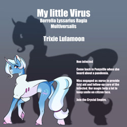 Size: 2000x2000 | Tagged: safe, artist:oneiria-fylakas, trixie, pony, g4, concave belly, countershading, gradient background, infection au, slender, solo, thin