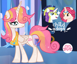 Size: 1280x1069 | Tagged: safe, artist:vi45, princess amore, shining armor, alicorn, pony, g4, female, mare, offspring, parent:princess amore, parent:shining armor, parents:shiningamore, screencap background